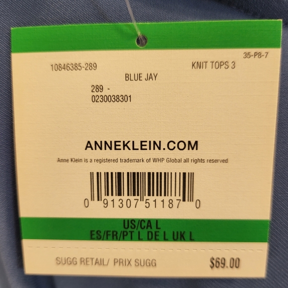 ANNE KLEIN BLUE DRESS BLOUSE - Picture 7 of 7